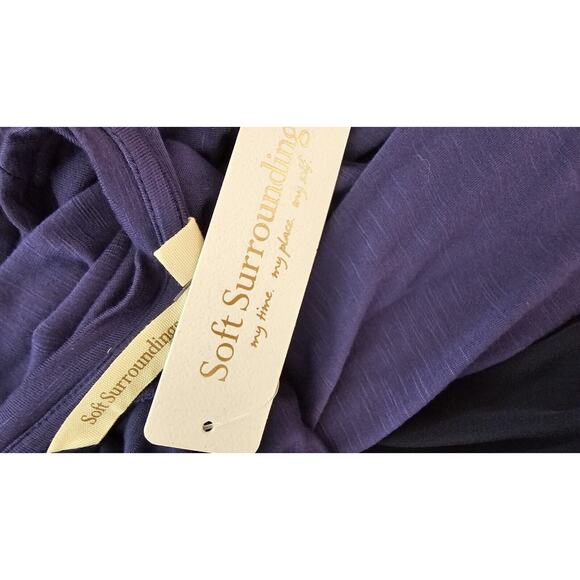 NWT‎ Soft Surroundings Navy Blue Long Sleeve Tunic Oversized XS 2 4 6 - Picture 2 of 3